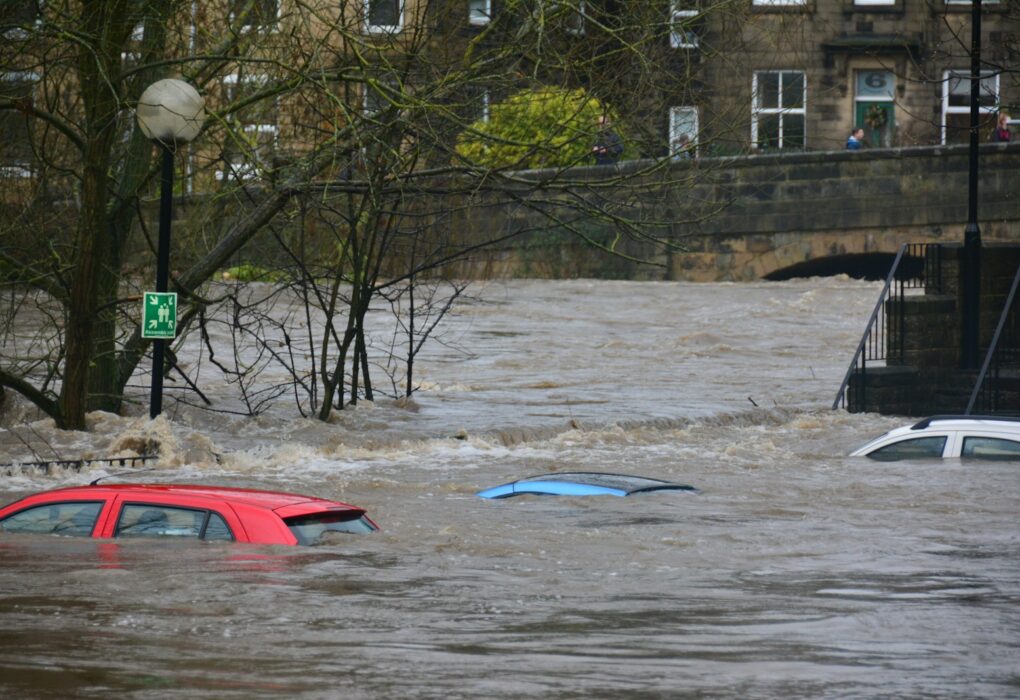 car on body of water